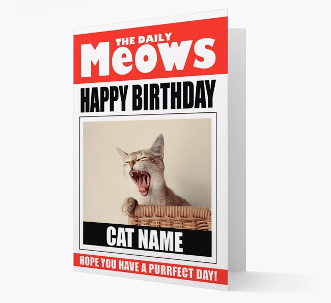 'Happy Birthday Newspaper' - Personalised {breedCommonName} Photo Upload Card